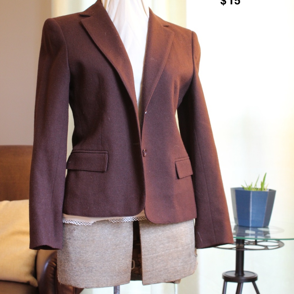 Handmacher Brown Wool Blend Blazer
